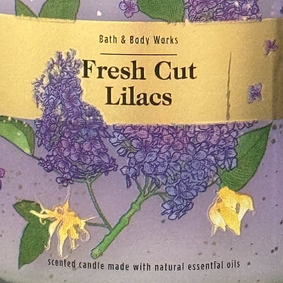 BBW Fresh Cut Lilacs Bath & Body Works Mason Jar Single Wick Candle - Picture 3 of 10